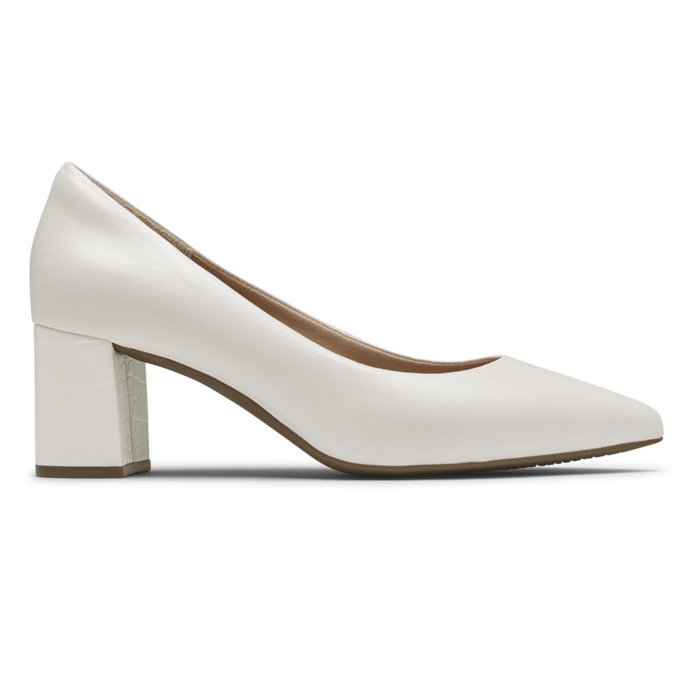 Rockport Total Motion Salima Heel - Womens Pumps - White - NZ (AYL-904536)